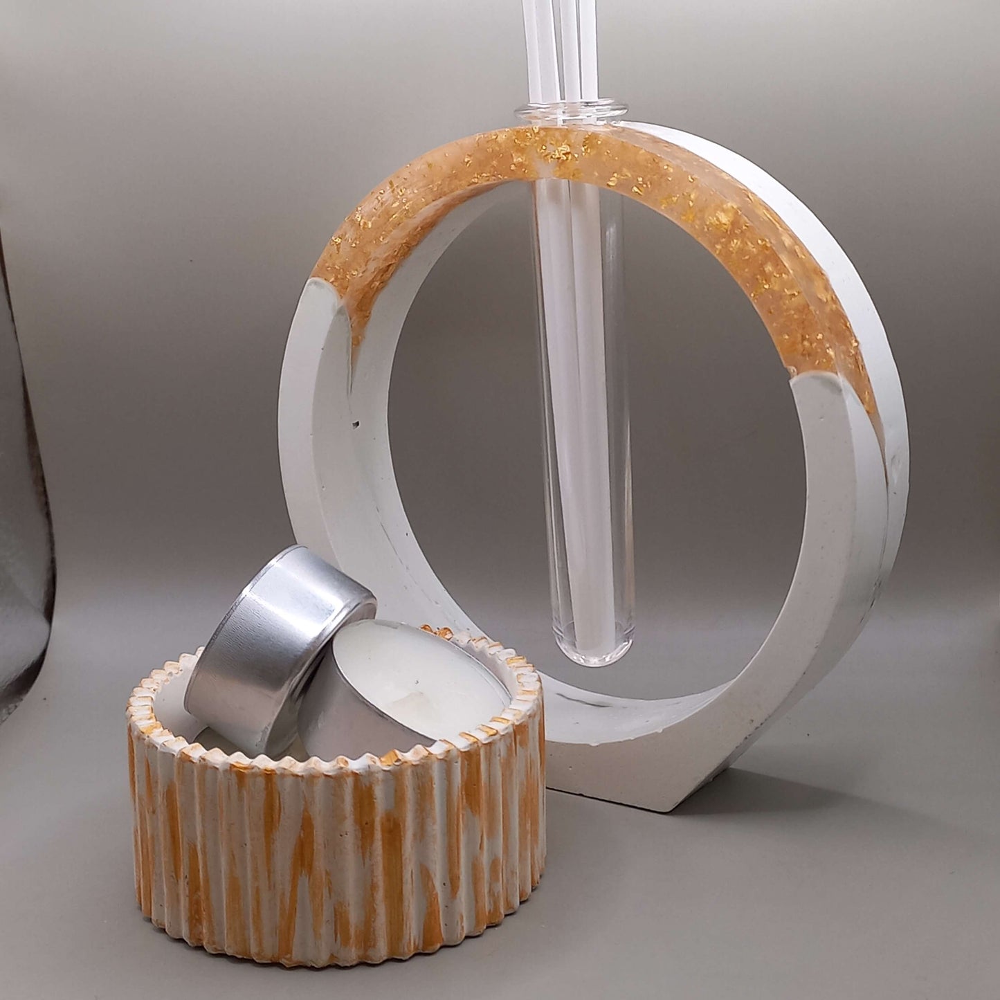 Βάζο "Circle" - ΛΕΥΚΟ/ΧΡΥΣΟ