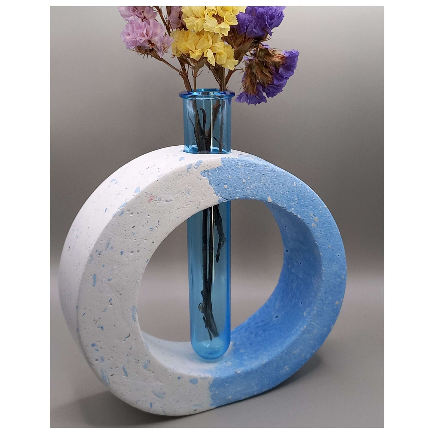 Βάζο "Round" - ΛΕΥΚΟ/ΓΑΛΑΖΙΟ