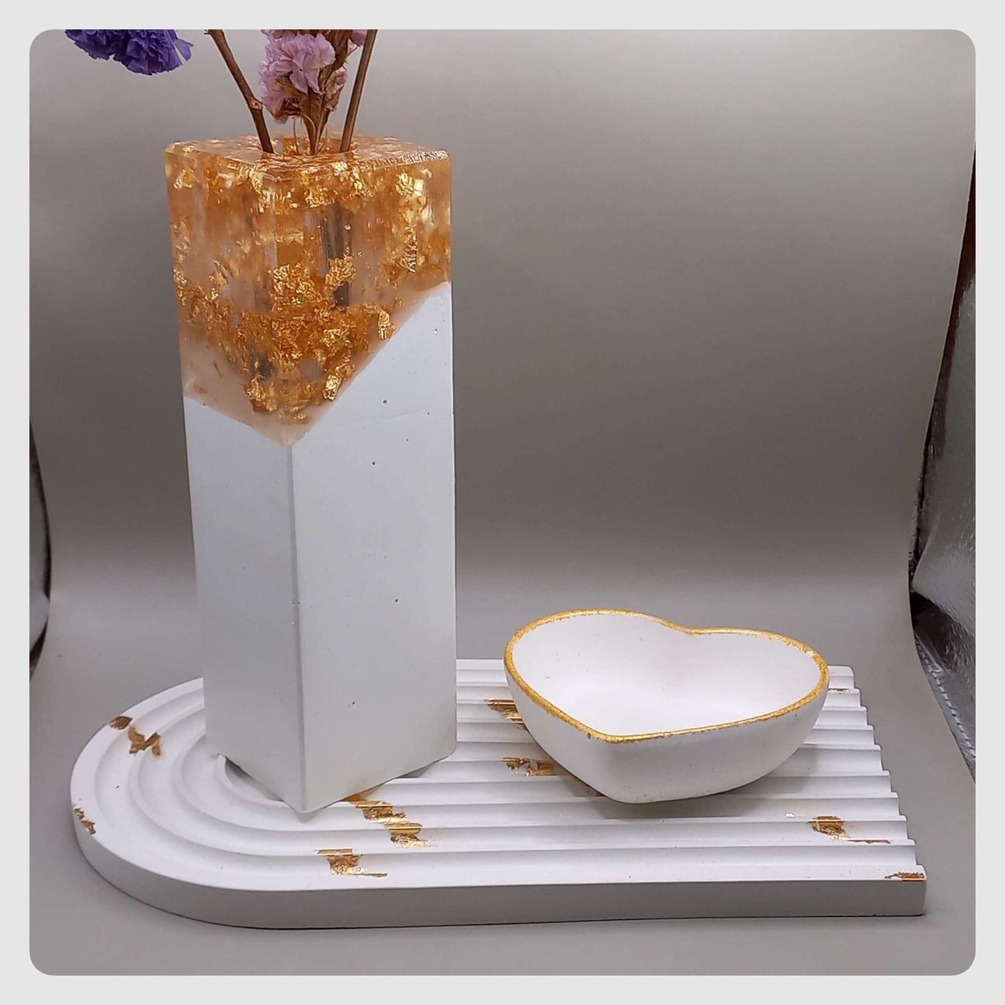 Βάζο "Column" - ΥΓΡΟ ΓΥΑΛΙ/ΛΕΥΚΟ-ΧΡΥΣΟ