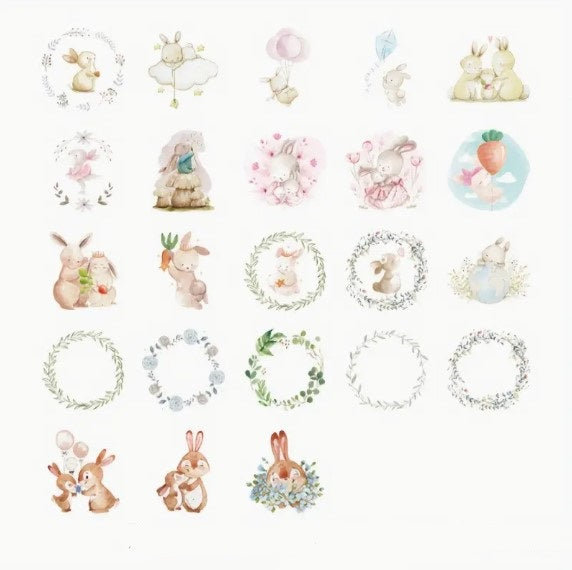 (ST) Αυτοκόλλητα "Bunnies_1" (20τμχ)