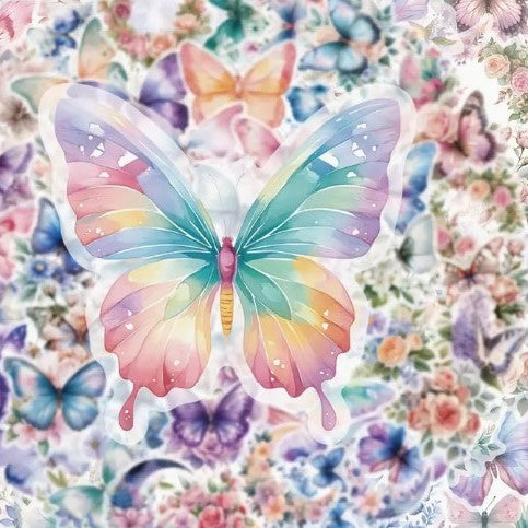 (ST) Αυτοκόλλητα "Butterflies & Flowers" (25τμχ)