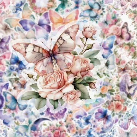 (ST) Αυτοκόλλητα "Butterflies & Flowers" (25τμχ)