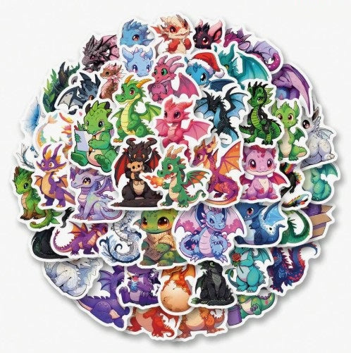 (ST) Αυτοκόλλητα "Cute Dragons" (25τμχ)