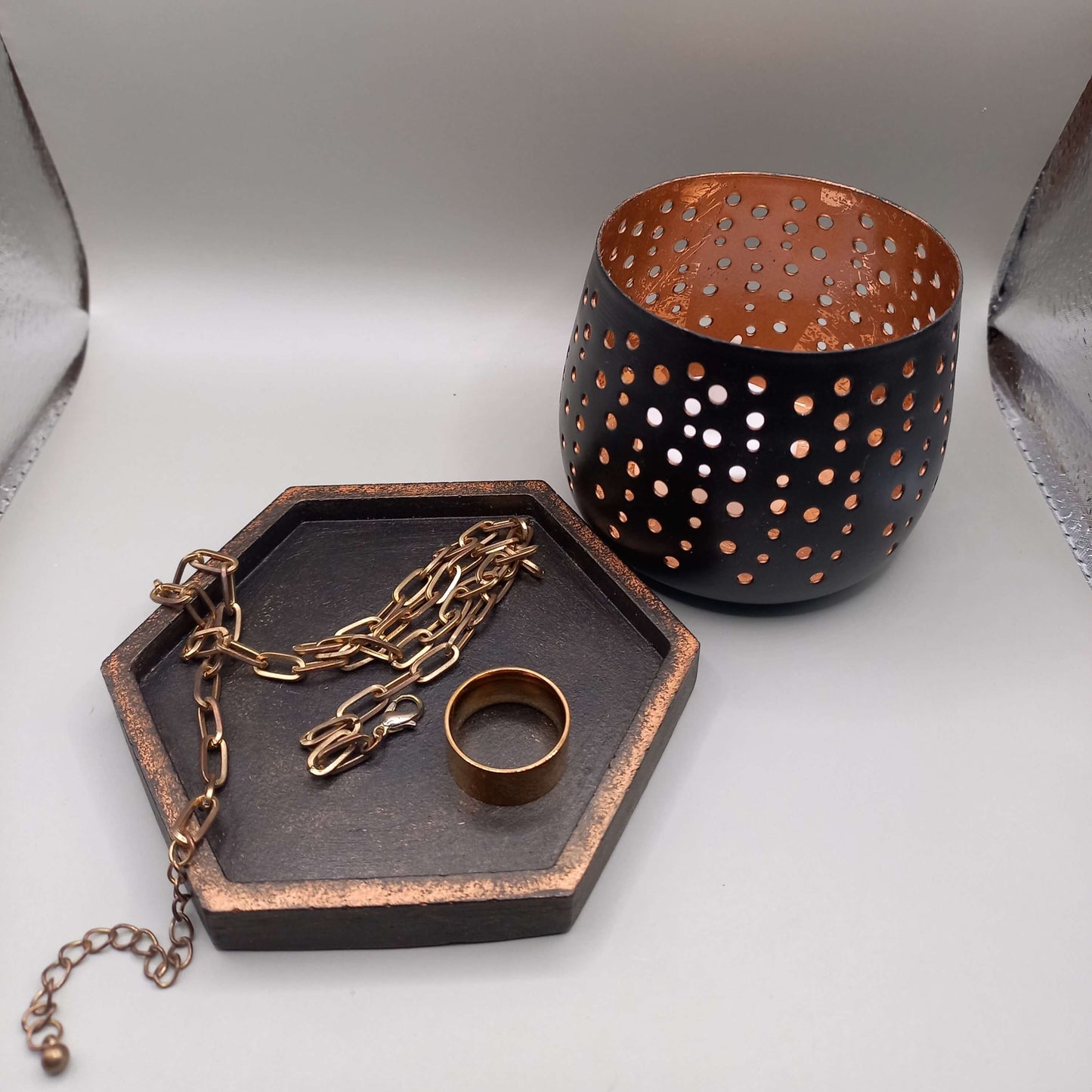 Σουβέρ "Hexagon" - ΜΠΡΟΝΖΕ (Σετ 2τμχ)