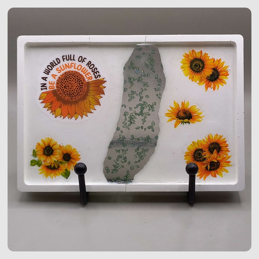 Δίσκος "Sunflowers" - ΛΕΥΚΟ/ΥΓΡΟ ΓΥΑΛΙ