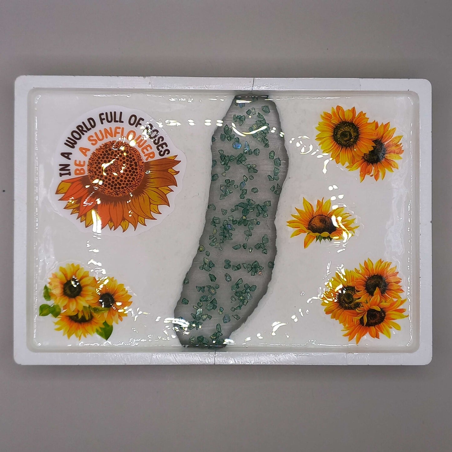 Δίσκος "Sunflowers" - ΛΕΥΚΟ/ΥΓΡΟ ΓΥΑΛΙ