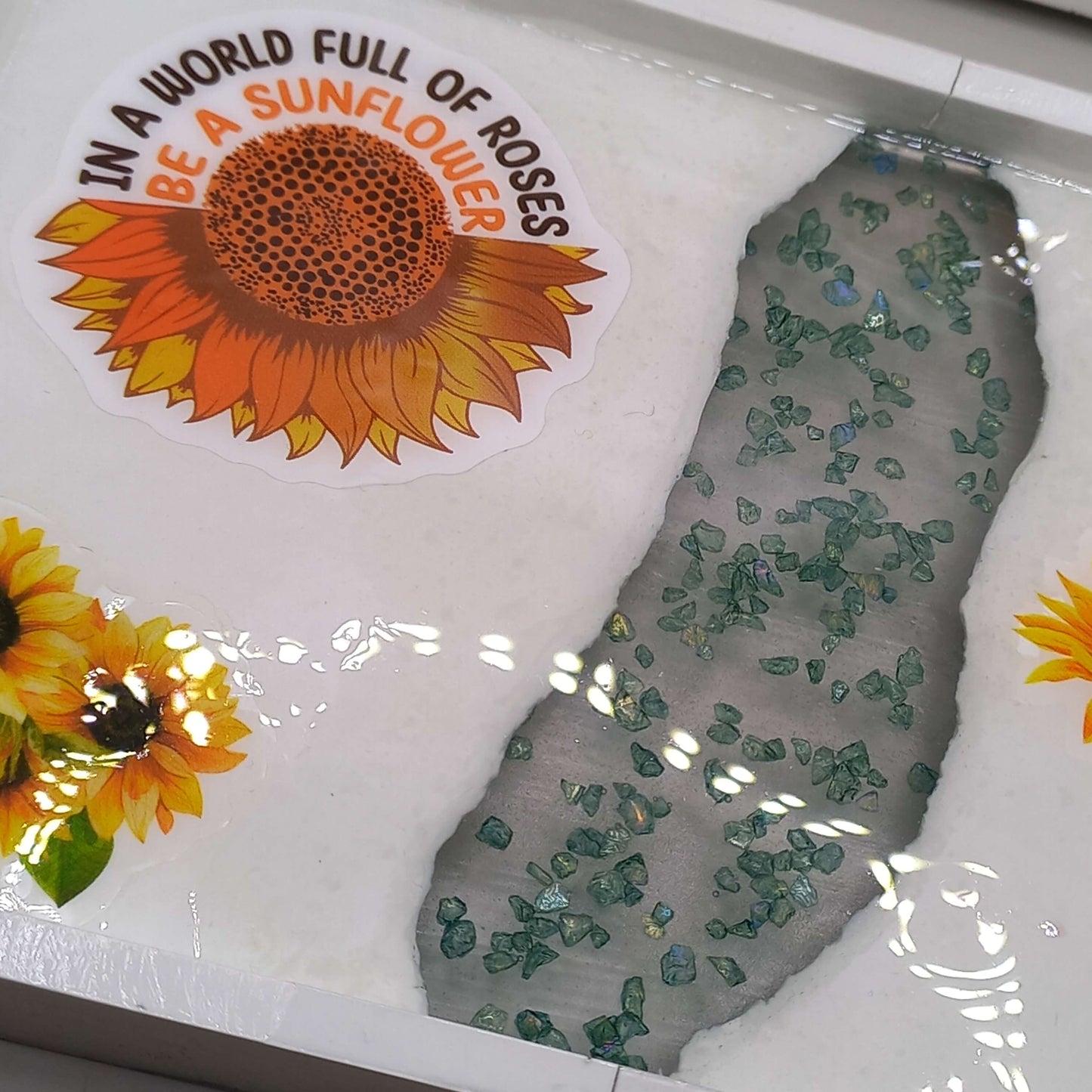 Δίσκος "Sunflowers" - ΛΕΥΚΟ/ΥΓΡΟ ΓΥΑΛΙ