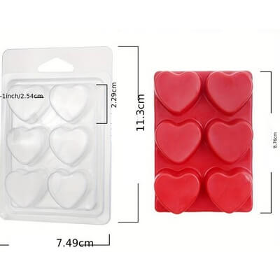 (CA): Καρτέλες για wax melts - Καρδιά (σετ 5τμχ)