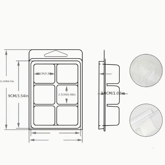 (CA): Καρτέλες για wax melts - Κύβος (σετ 5τμχ)
