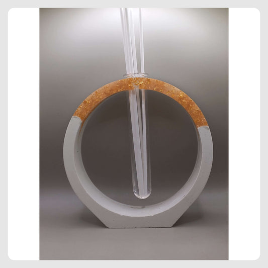 Βάζο "Circle" - ΛΕΥΚΟ/ΧΡΥΣΟ/ΥΓΡΟ ΓΥΑΛΙ