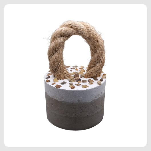 Door Stopper "Barrel" - ΓΚΡΙ/ΛΕΥΚΟ