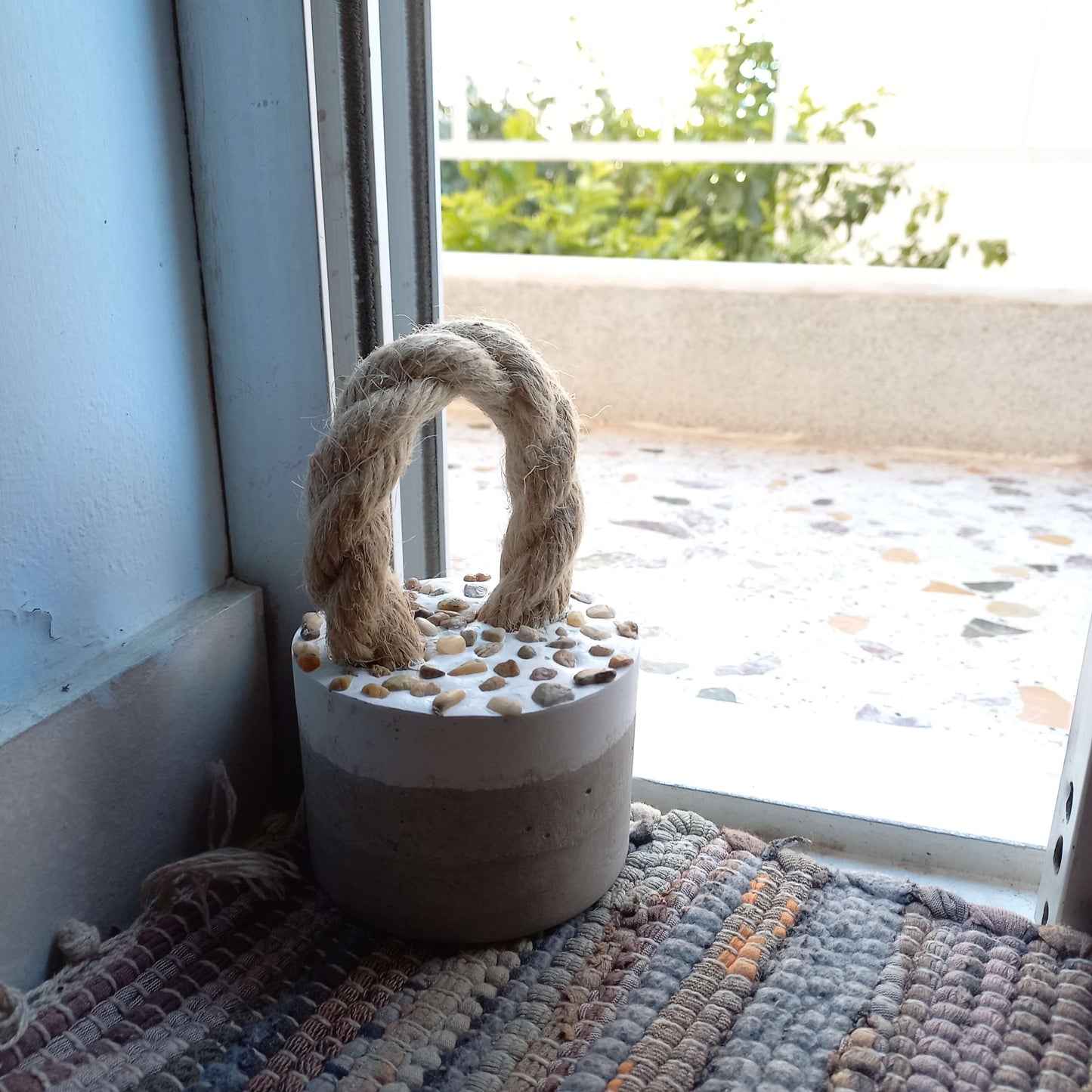 Door Stopper "Barrel" - ΓΚΡΙ/ΛΕΥΚΟ