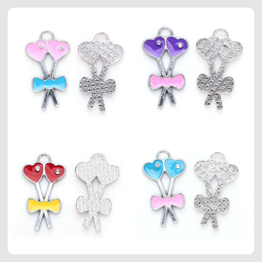 (JW): Charms καρδιά/φιόγκος (4 χρώματα)