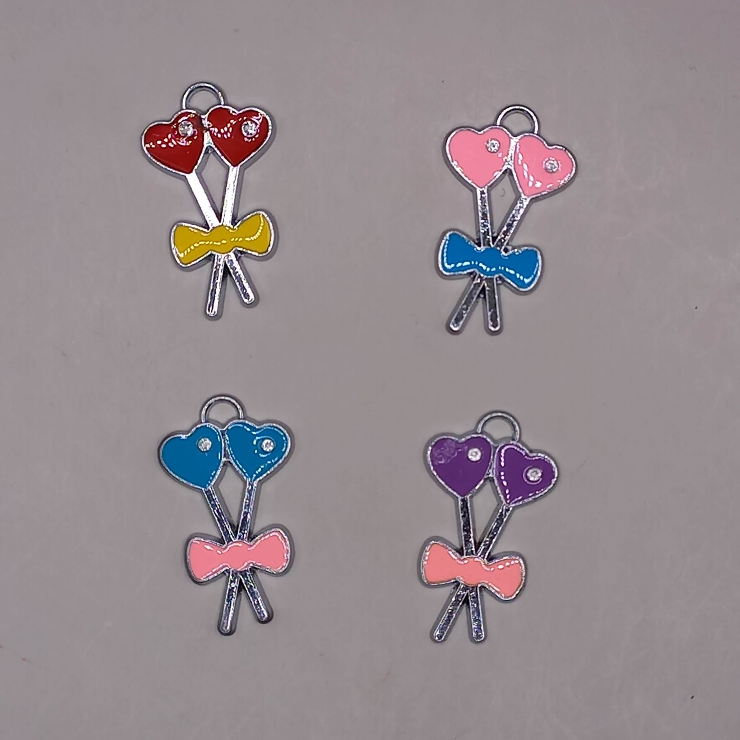 (JW): Charms καρδιά/φιόγκος (4 χρώματα)