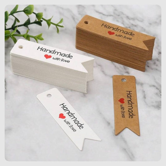 (PG): Ταμπελάκια "Handmade"-20τμχ (2 χρώματα)