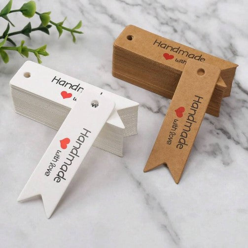 (PG): Ταμπελάκια "Handmade"-20τμχ (2 χρώματα)