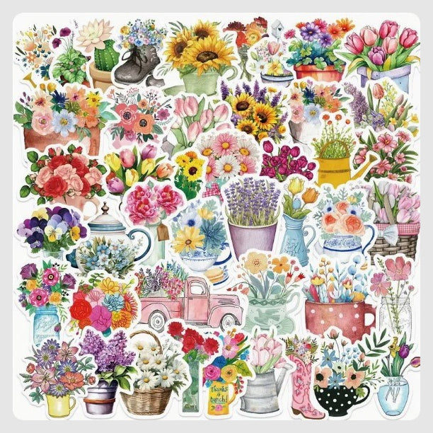 (ST) Αυτοκόλλητα "Flowers_3" (25τμχ)