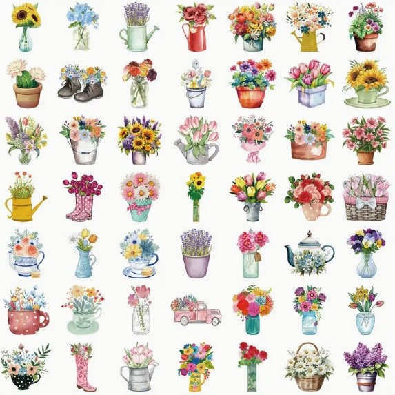 (ST) Αυτοκόλλητα "Flowers_3" (25τμχ)