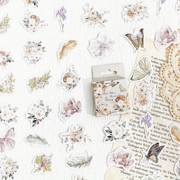 (ST) Αυτοκόλλητα "Flowers & Butterflies" (20τμχ)