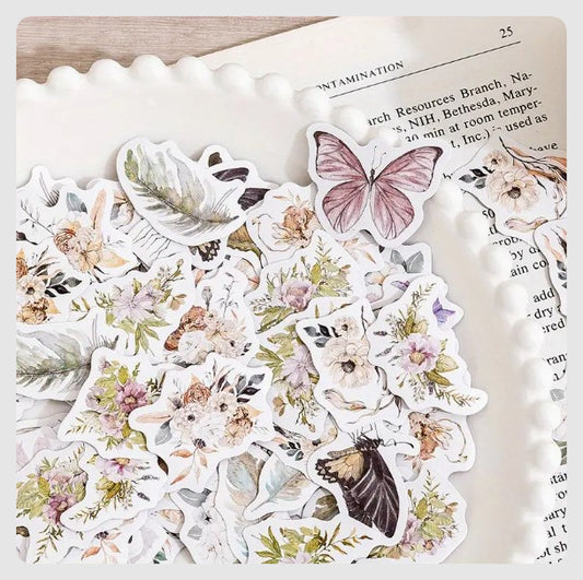 (ST) Αυτοκόλλητα "Flowers & Butterflies" (20τμχ)