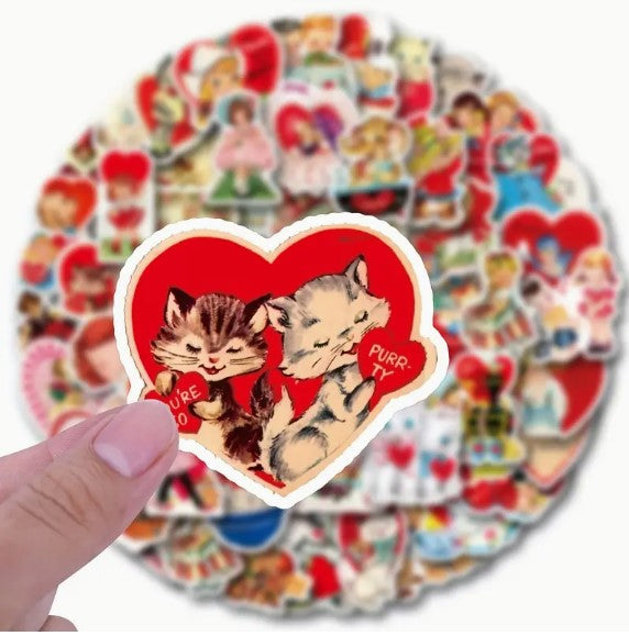 (ST) Αυτοκόλλητα "Retro Love" (25τμχ)