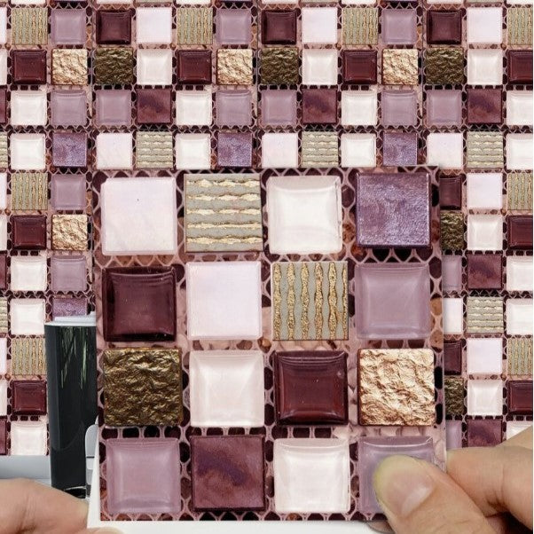 (ST): Αυτοκόλλητα "πλακάκια" Mosaic (σετ 5τμχ-σε 3 χρώματα)