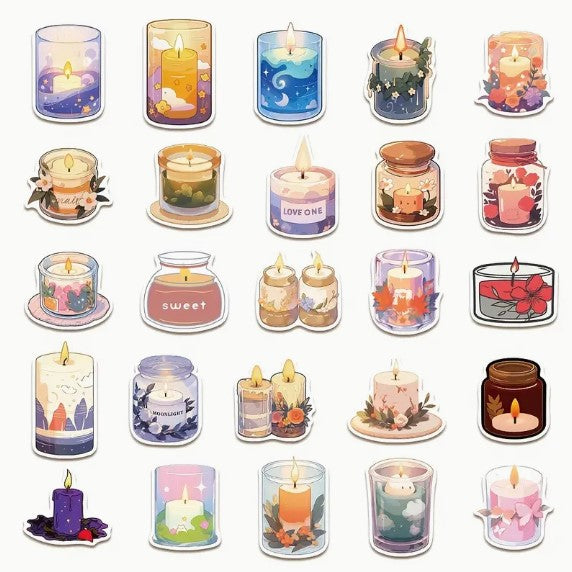 (ST) Αυτοκόλλητα "Candles" (25τμχ)
