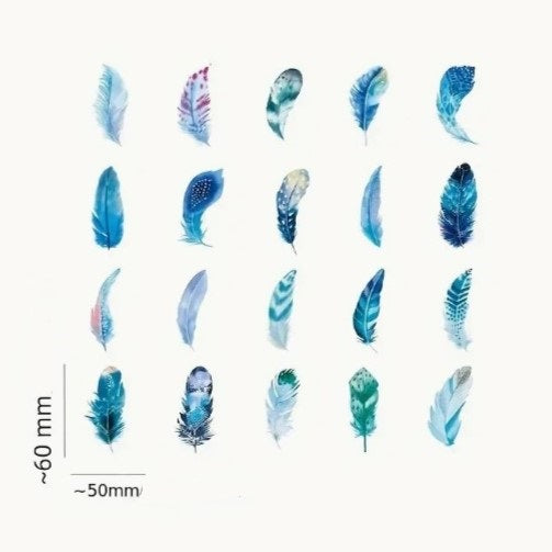 (ST) Αυτοκόλλητα "Feathers" (20τμχ)