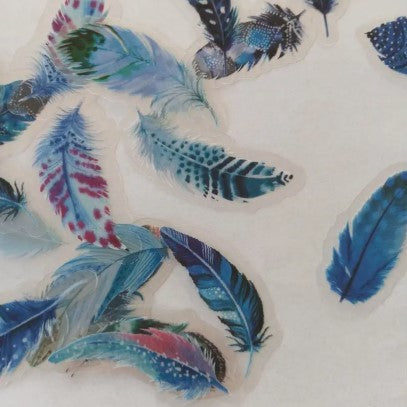 (ST) Αυτοκόλλητα "Feathers" (20τμχ)