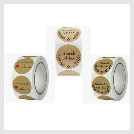 (ST): Αυτοκόλλητα "Handmade" (50τμχ-3 σχέδια)