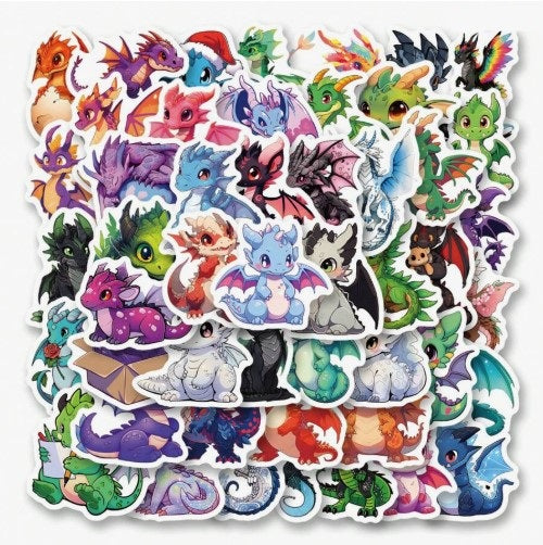 (ST) Αυτοκόλλητα "Cute Dragons" (25τμχ)