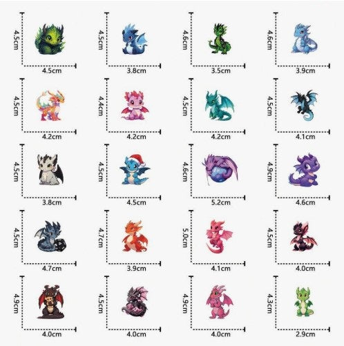 (ST) Αυτοκόλλητα "Cute Dragons" (25τμχ)