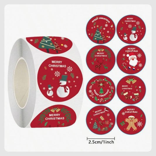 (ST): Αυτοκόλλητα "Merry Christmas"_1 (50τμχ)