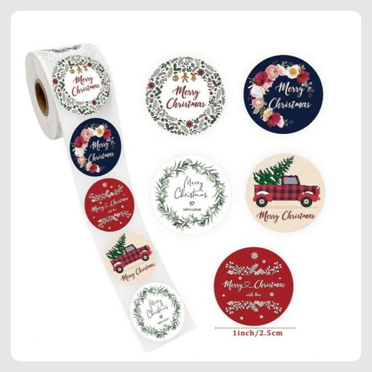 (ST): Αυτοκόλλητα "Merry Christmas"_3 (50τμχ)