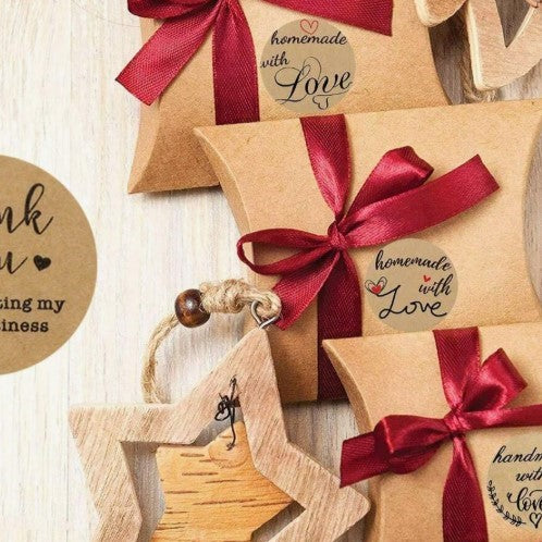(ST): Αυτοκόλλητα "Handmade with Love" (50τμχ)