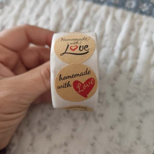 (ST): Αυτοκόλλητα "Handmade with Love" (50τμχ)