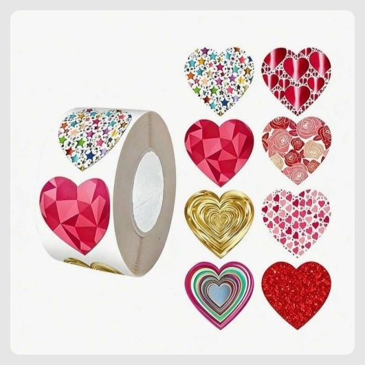 (ST): Αυτοκόλλητα Καρδιές (50τμχ)