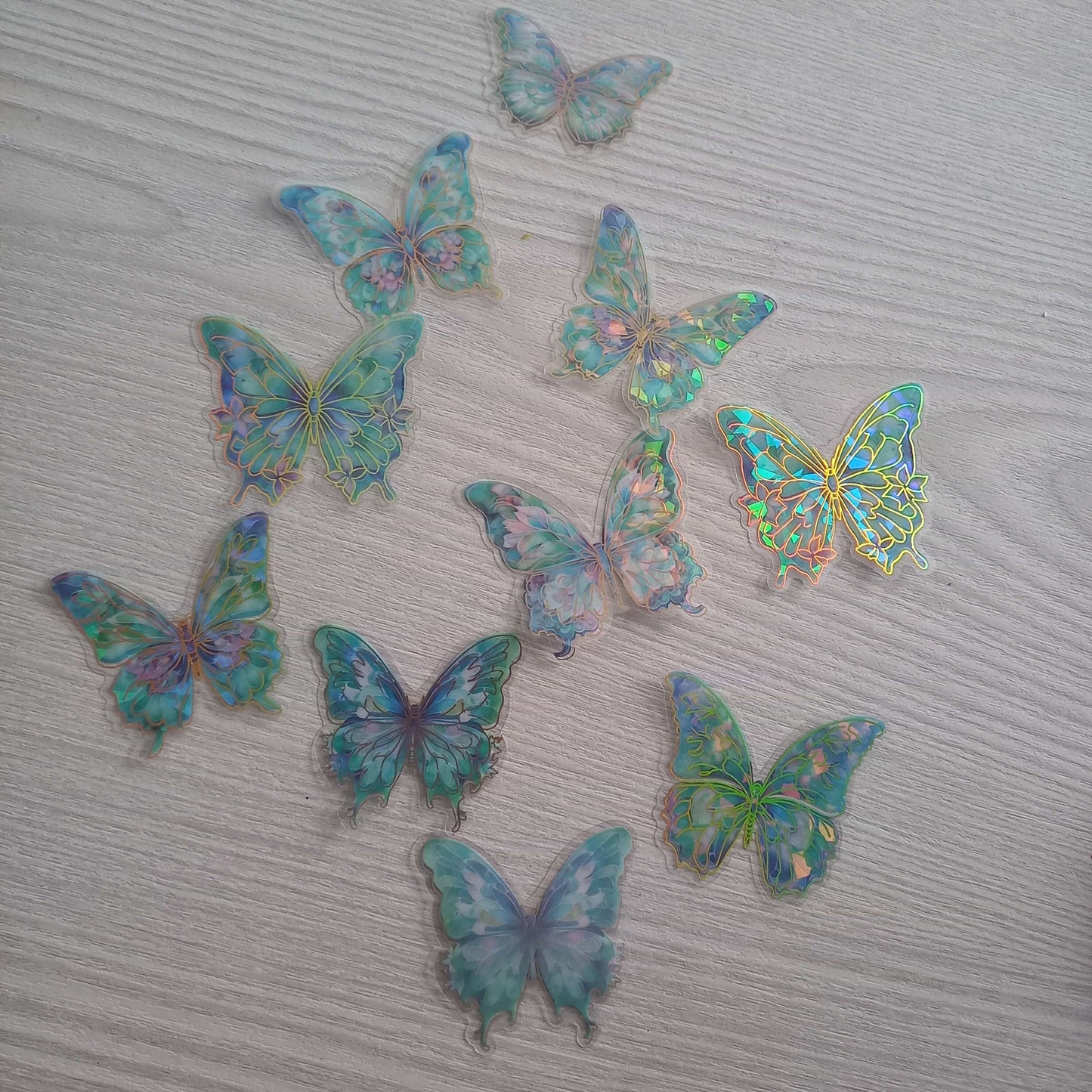(ST) Αυτοκόλλητα "Crystal Butterflies" (10τμχ)