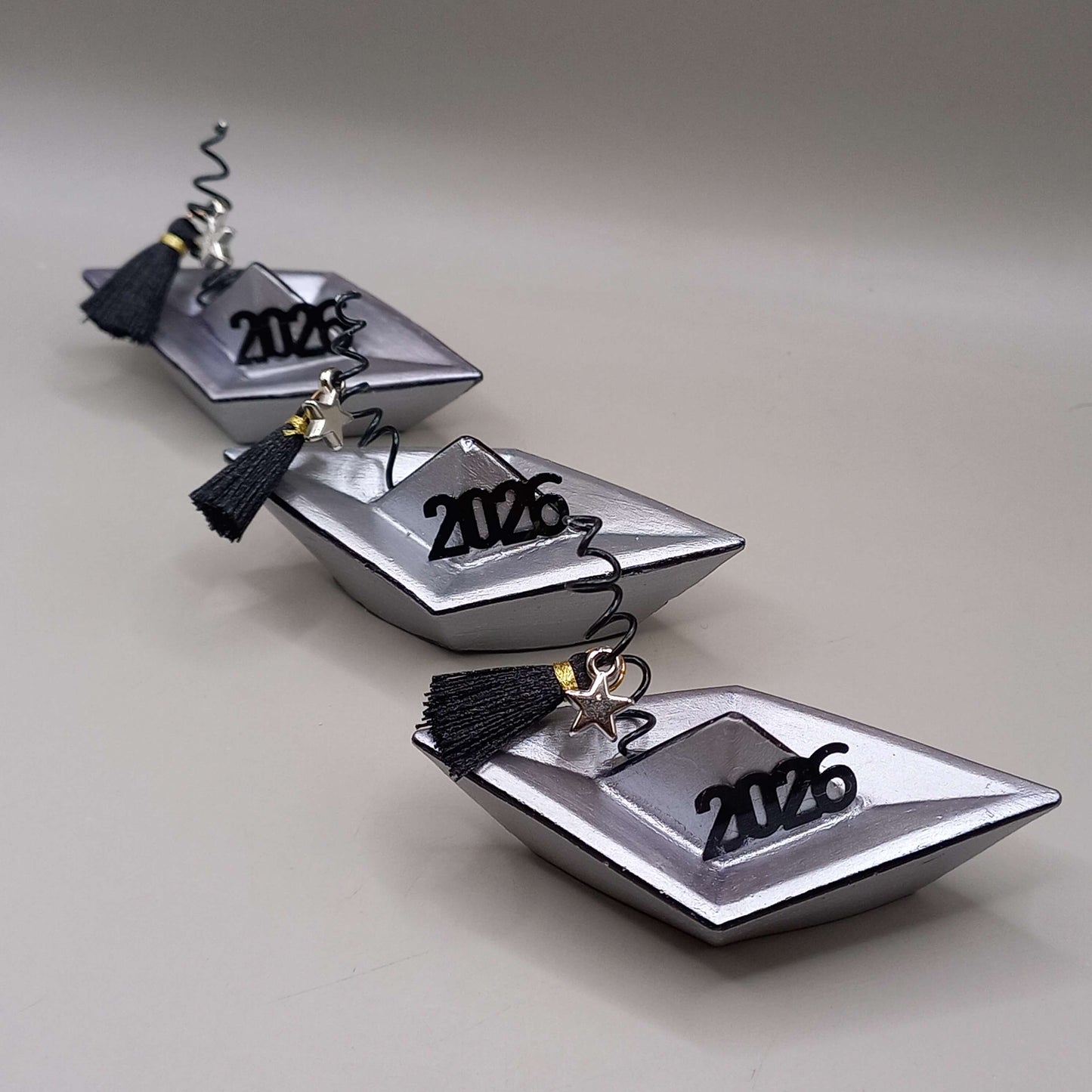 Γούρι 2026~Καραβάκι ασημί/μαύρο