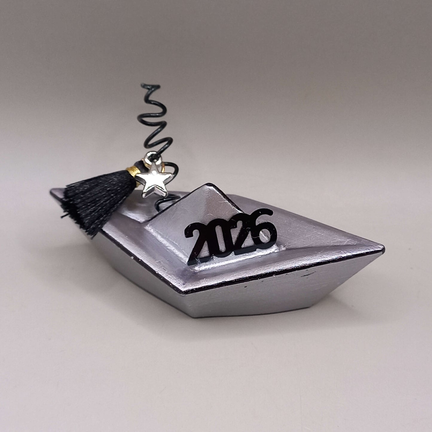 Γούρι 2026~Καραβάκι ασημί/μαύρο