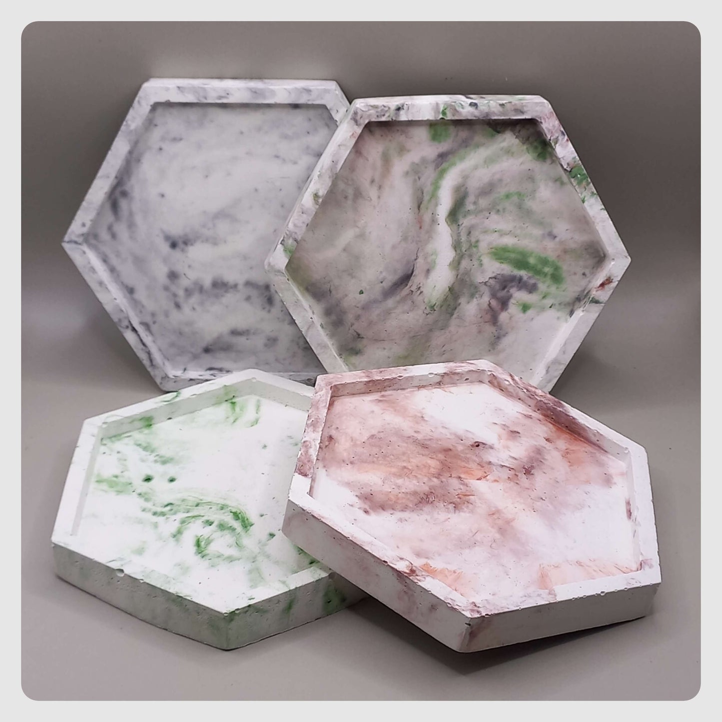 Σουβέρ "Hexagon" - MARBLE (Σετ 4τμχ)