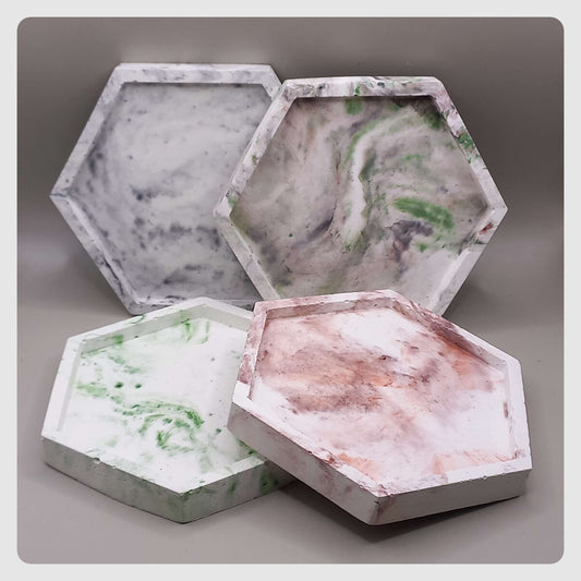 Σουβέρ "Hexagon" - MARBLE (Σετ 4τμχ)